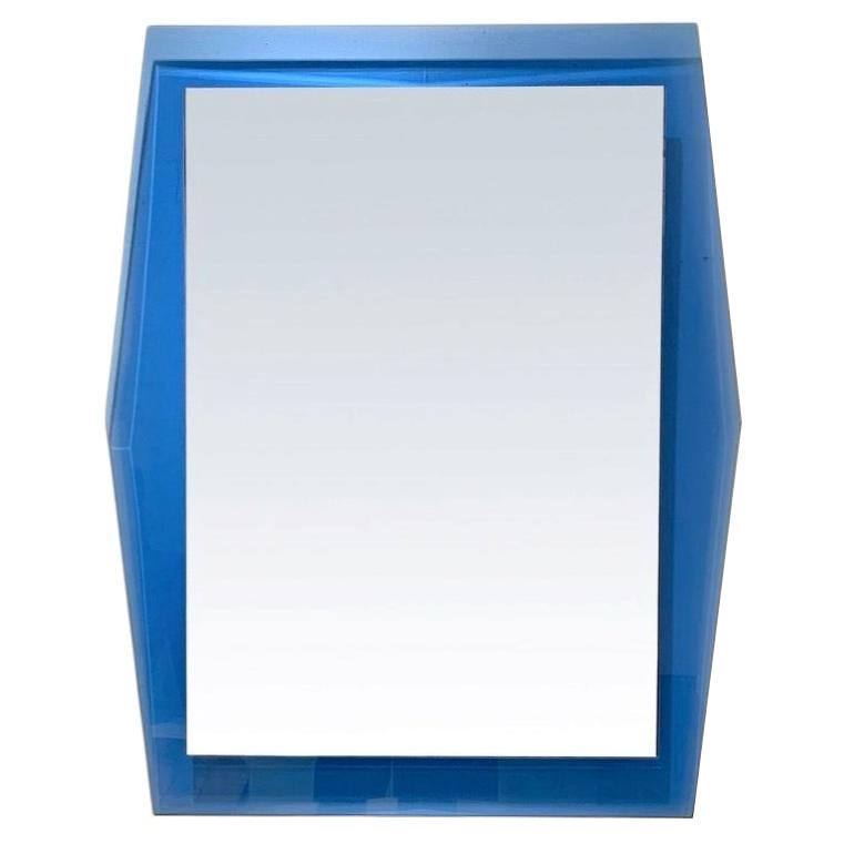 Cobalt Blue Glass Mirror, circa 1970, Italy.