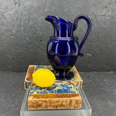 Cobalt Blue Glass Pitcher, Early 1900s Scandinavian Design