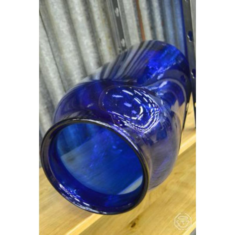 French Provincial Cobalt Blue Glass Vase, 1980s For Sale
