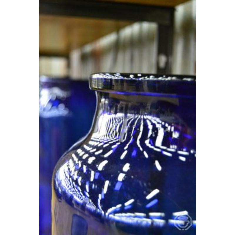 French Cobalt Blue Glass Vase, 1980s For Sale