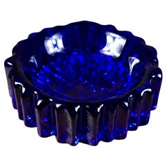 Vide-poche en verre bleu cobalt par Willy Johansson pour Hadeland, Norvège, années 1970