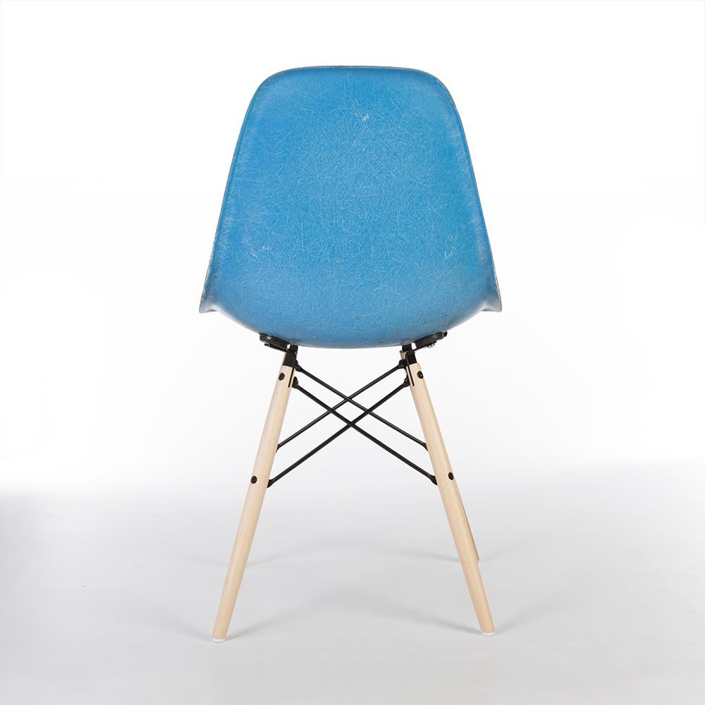 American Cobalt Blue Herman Miller Eames DSW Side Shell Chair For Sale