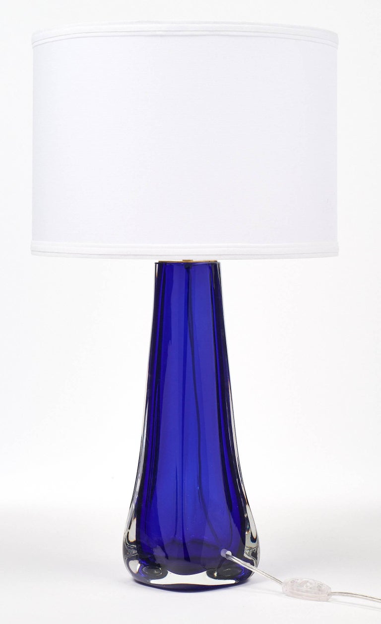 Cobalt Blue Italian Murano Glass Lamps For Sale 5
