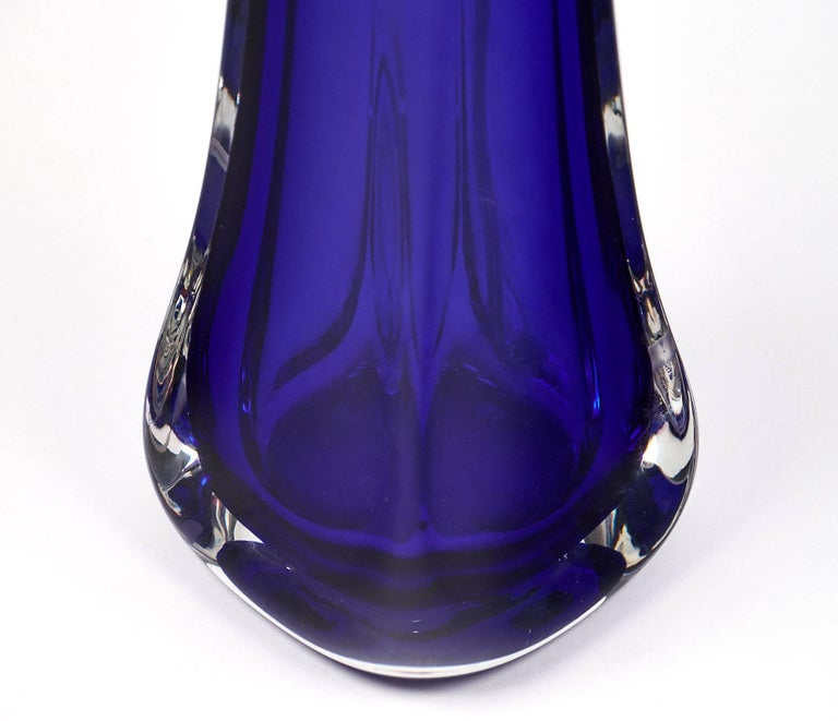 Cobalt Blue Italian Murano Glass Lamps For Sale 3