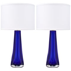 Cobalt Blue Italian Murano Glass Lamps