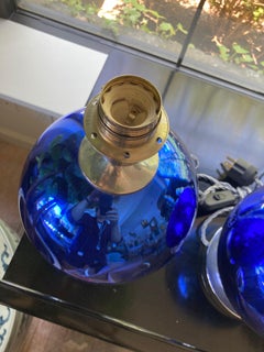 Cobalt Blue Mercury Glass Lamps
