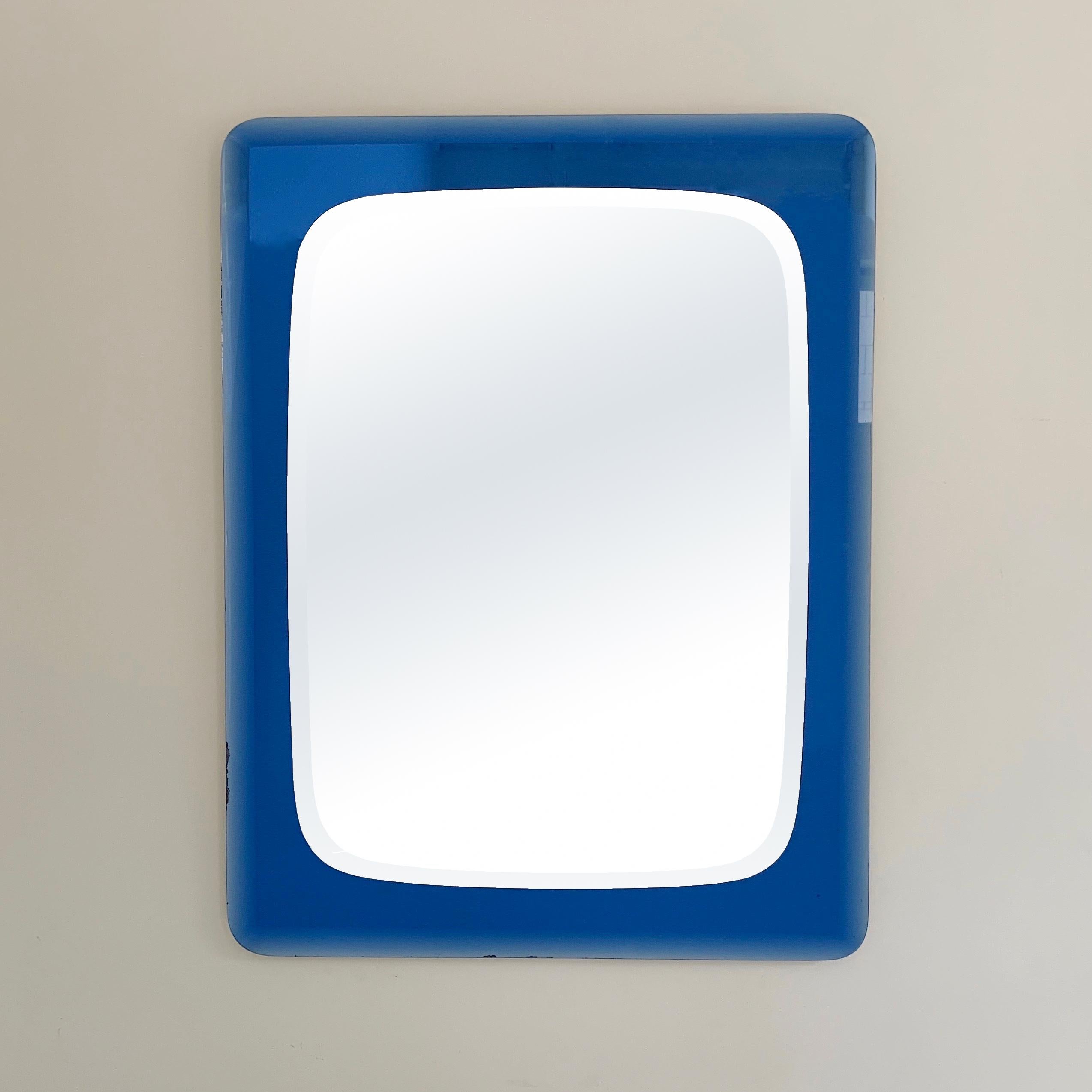 Cobalt Blue Mirror by Cristal Arte, circa 1960, Italy For Sale 8