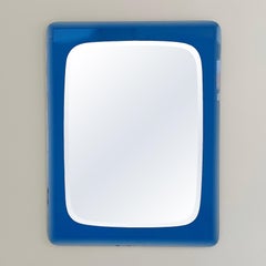 Cobalt Blue Mirror by Cristal Arte, circa 1960, Italy