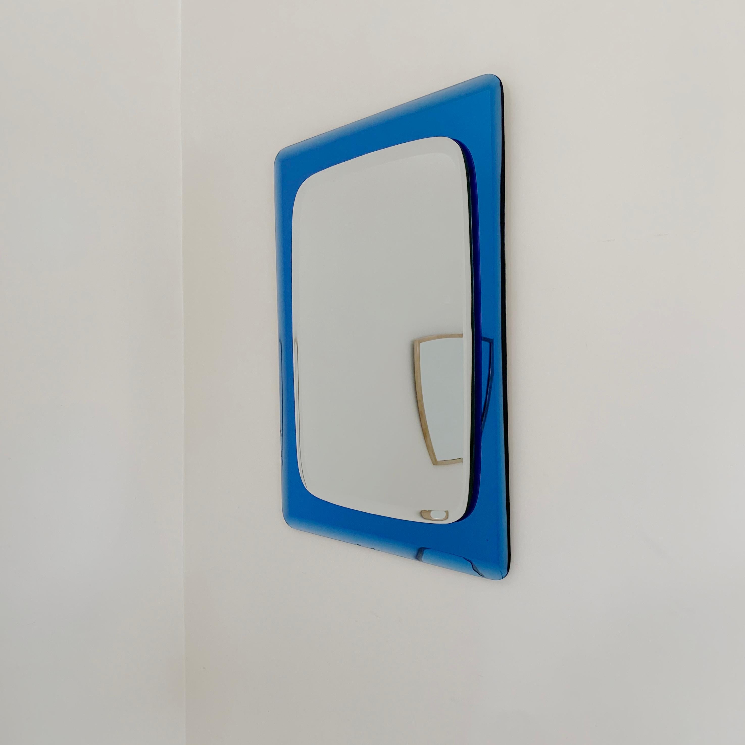 Kobaltblauer Spiegel von Cristal Arte, um 1960, Italien (Italienisch) im Angebot