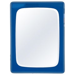 Cobalt Blue Mirror by Cristal Arte, circa 1960, Italy