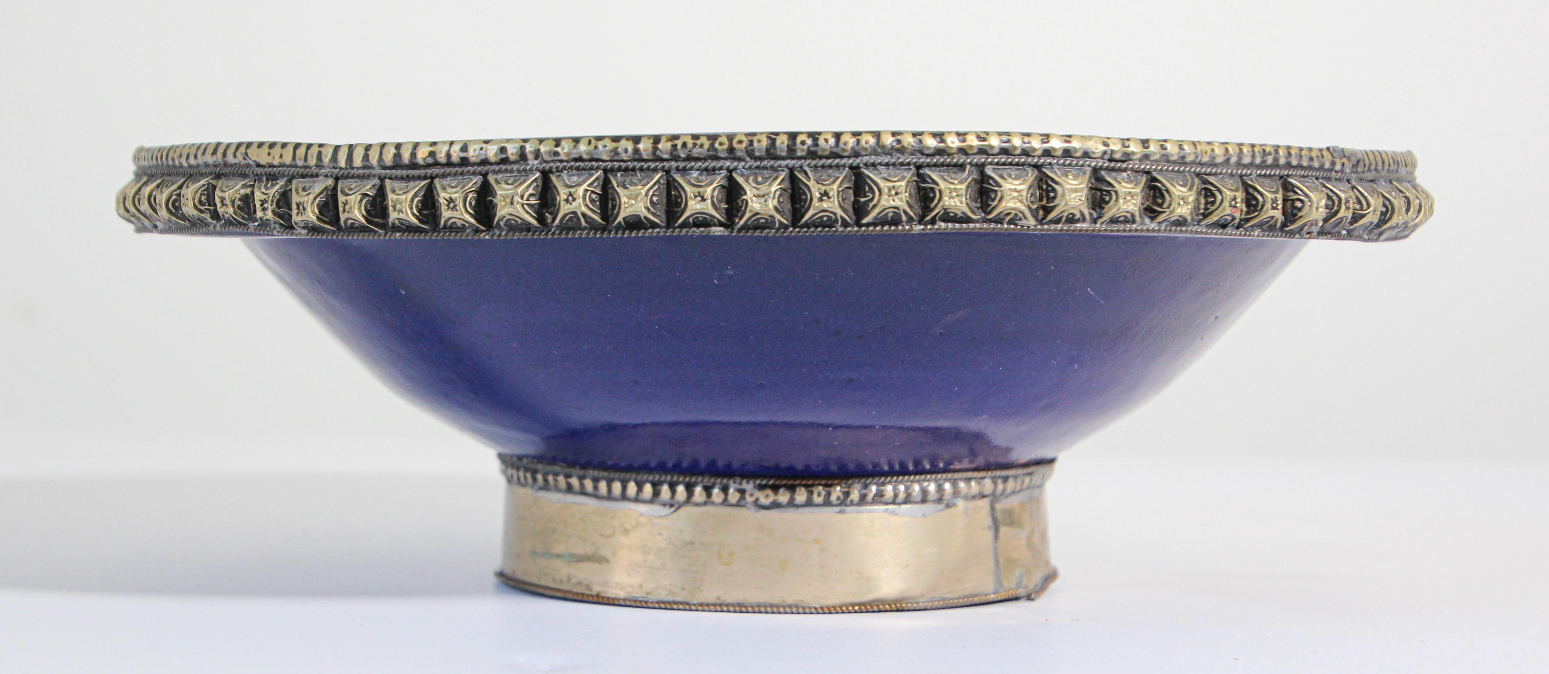 large blue ceramic bowl