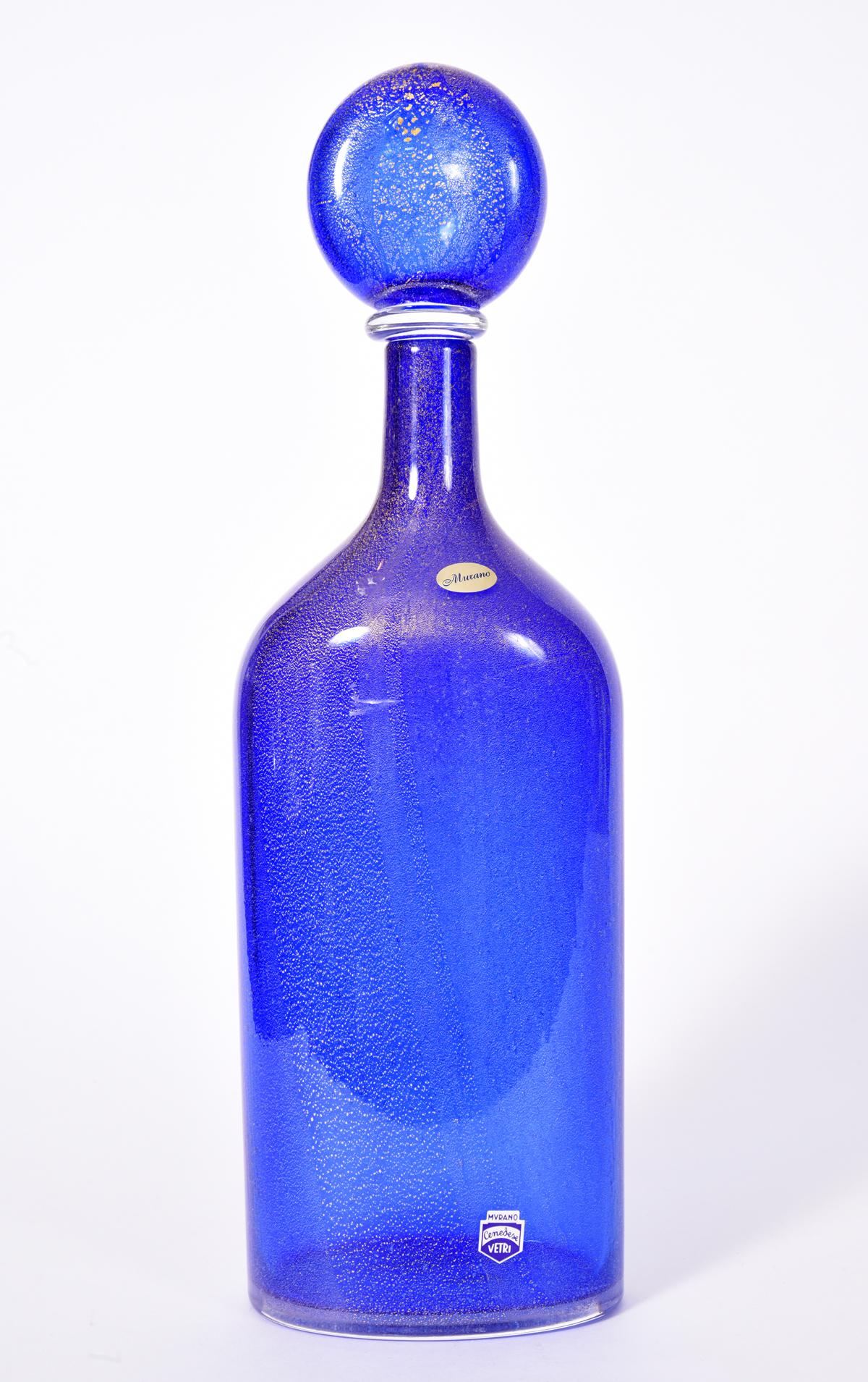 Cobalt Blue Murano Glass Decanter 3