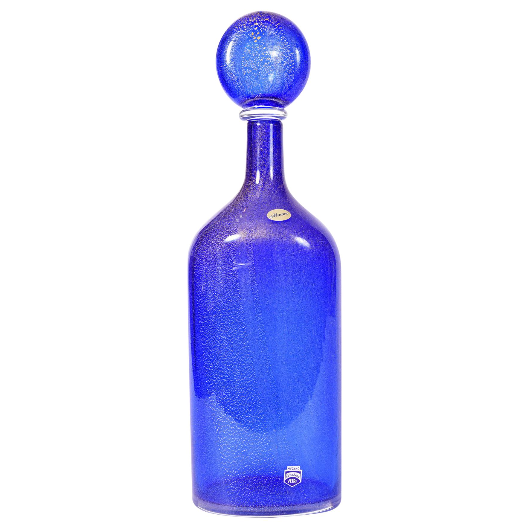 Cobalt Blue Murano Glass Decanter