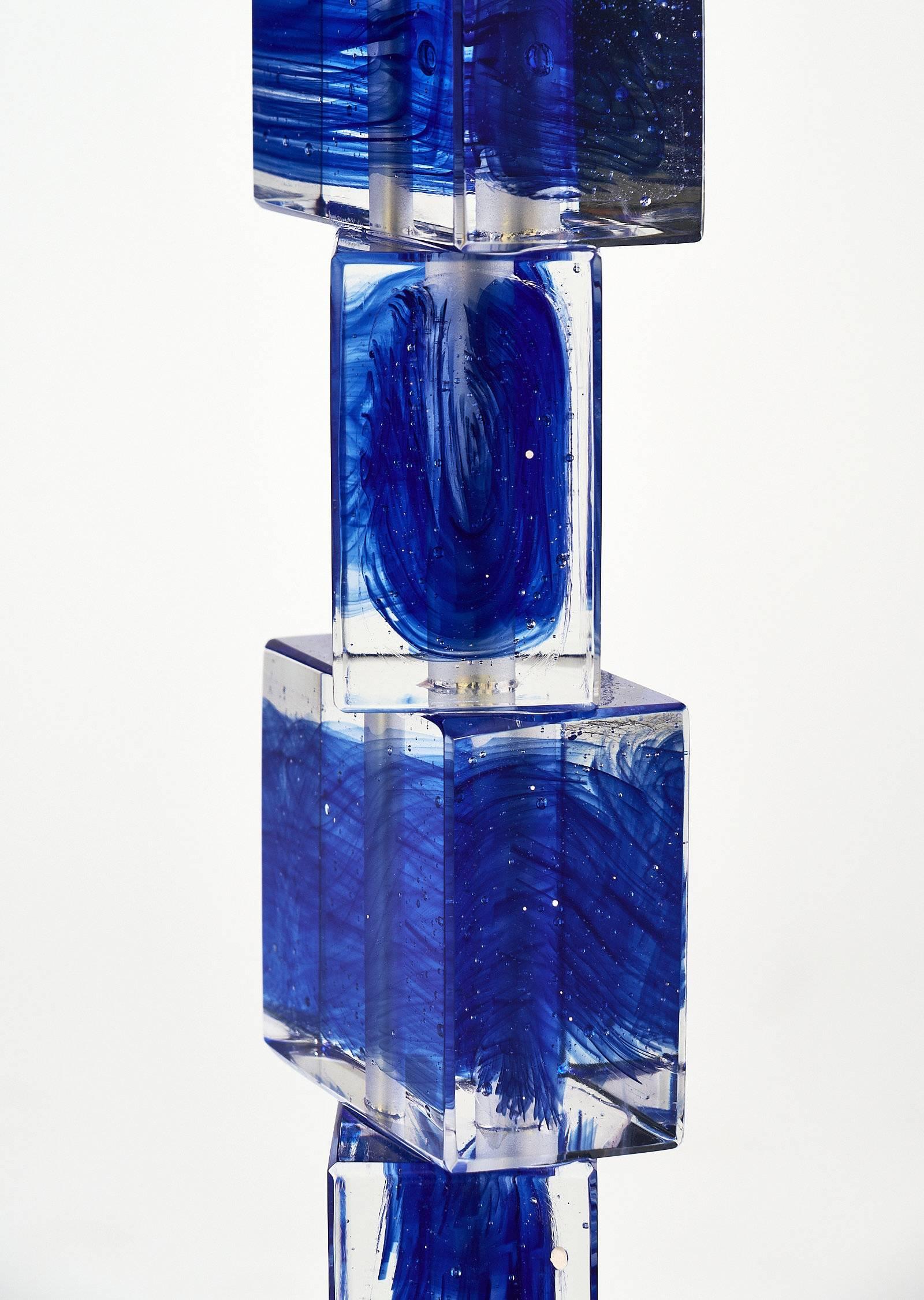 Contemporary Cobalt Blue Murano Glass Lamps