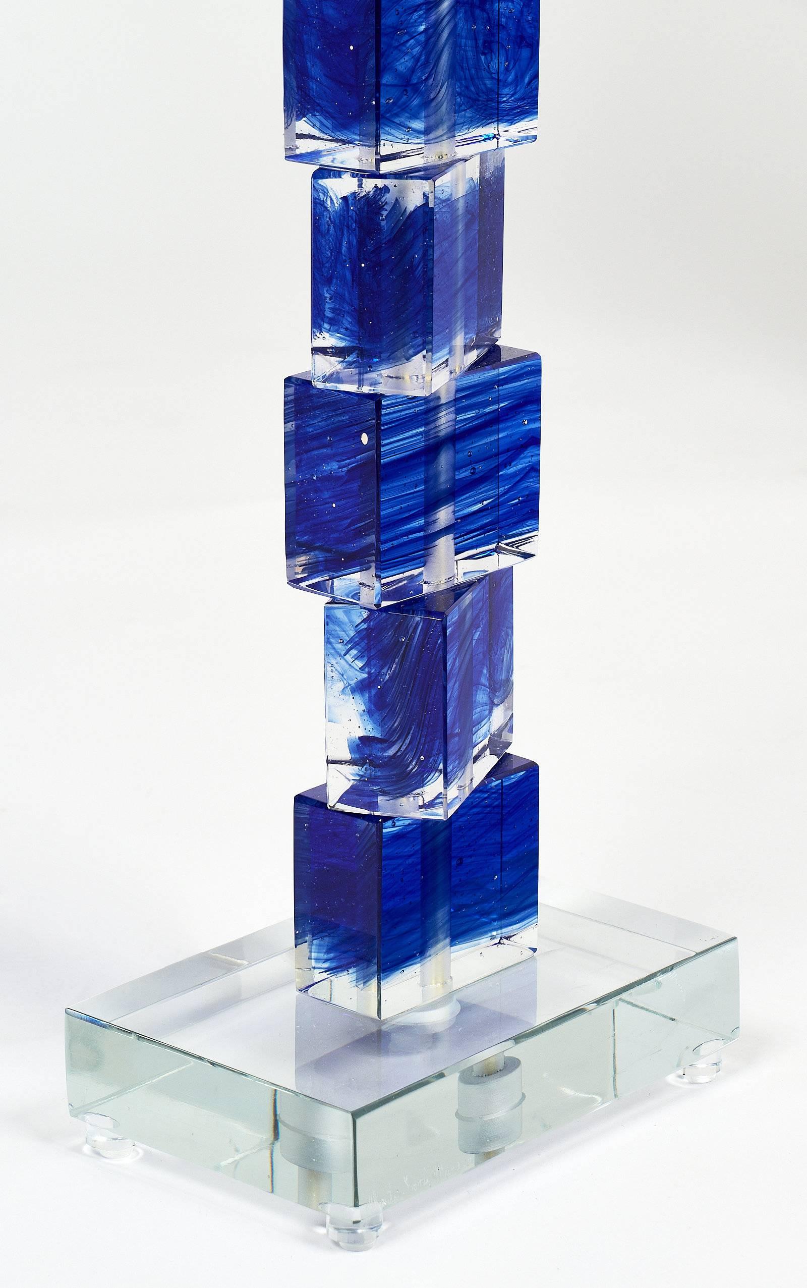Cobalt Blue Murano Glass Lamps 1