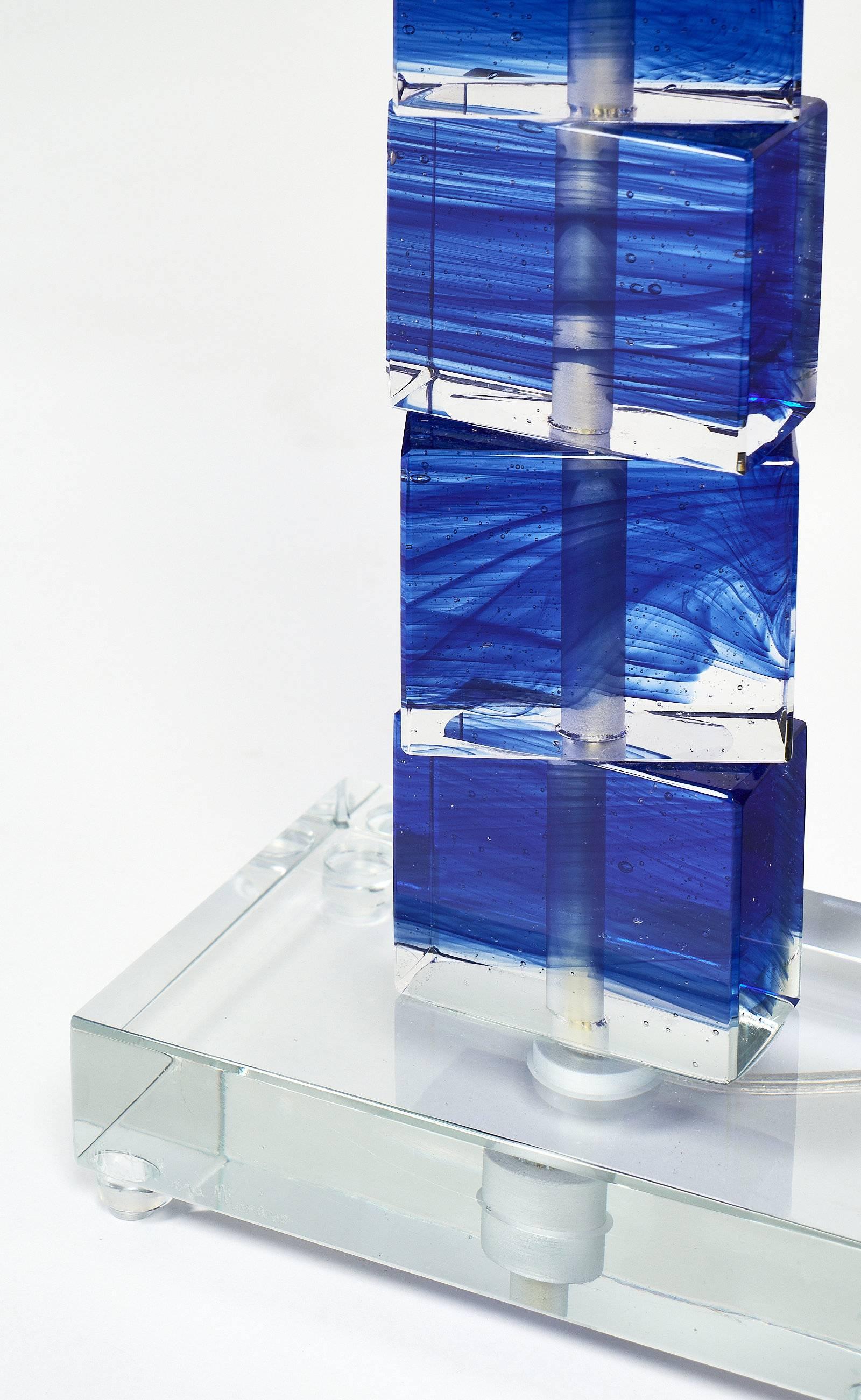 Cobalt Blue Murano Glass Lamps 2