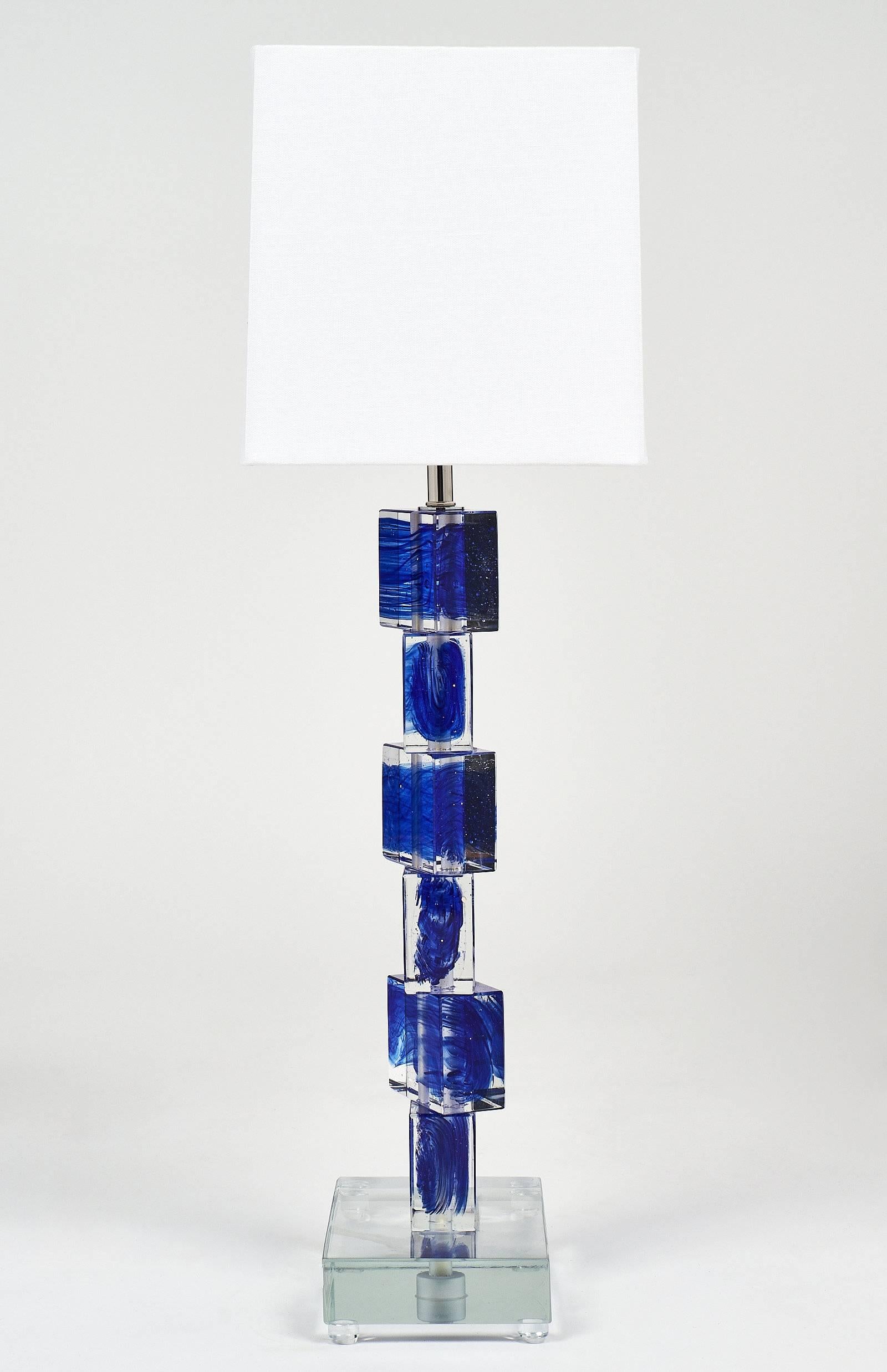 Cobalt Blue Murano Glass Lamps 3