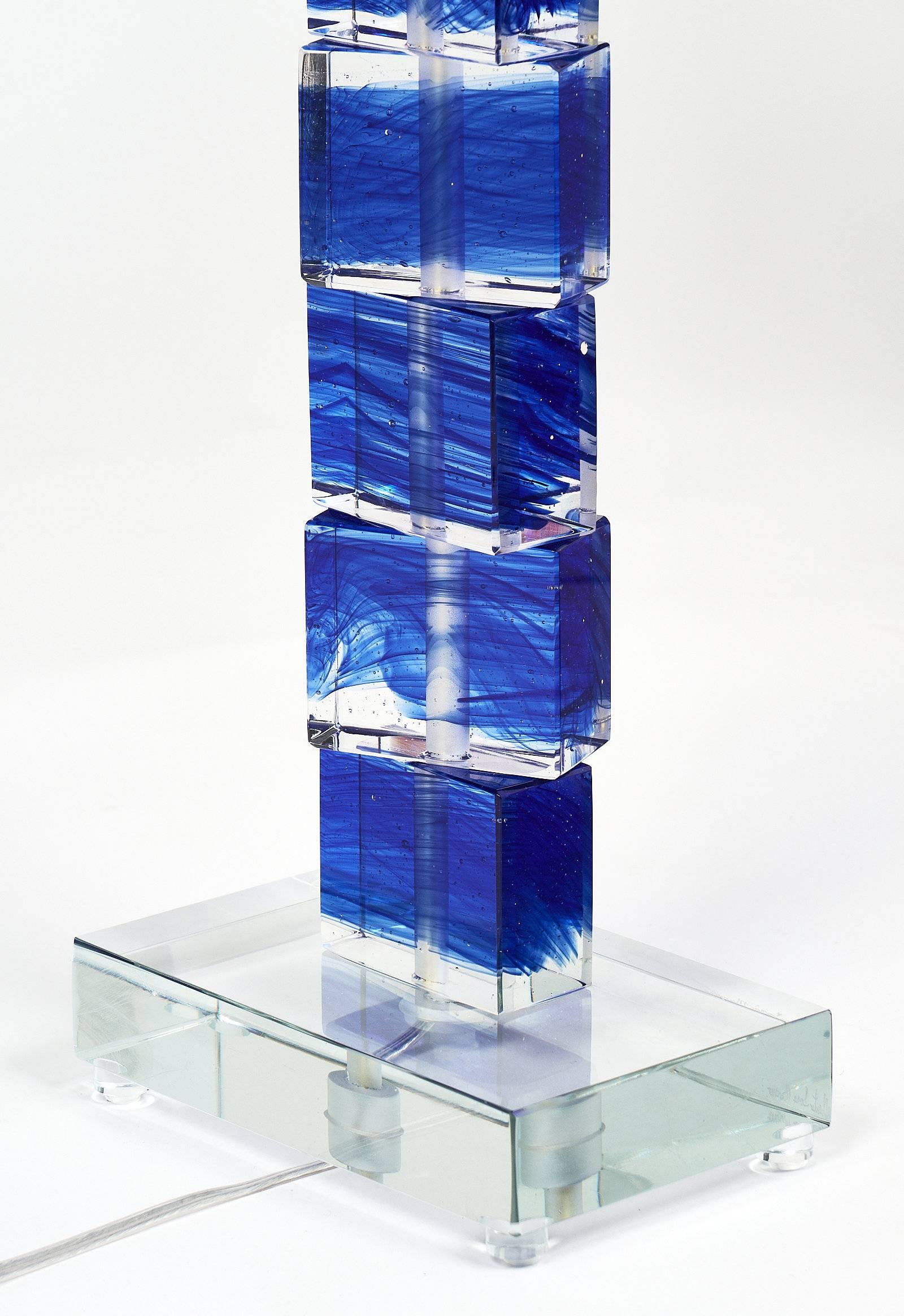 Cobalt Blue Murano Glass Lamps 4