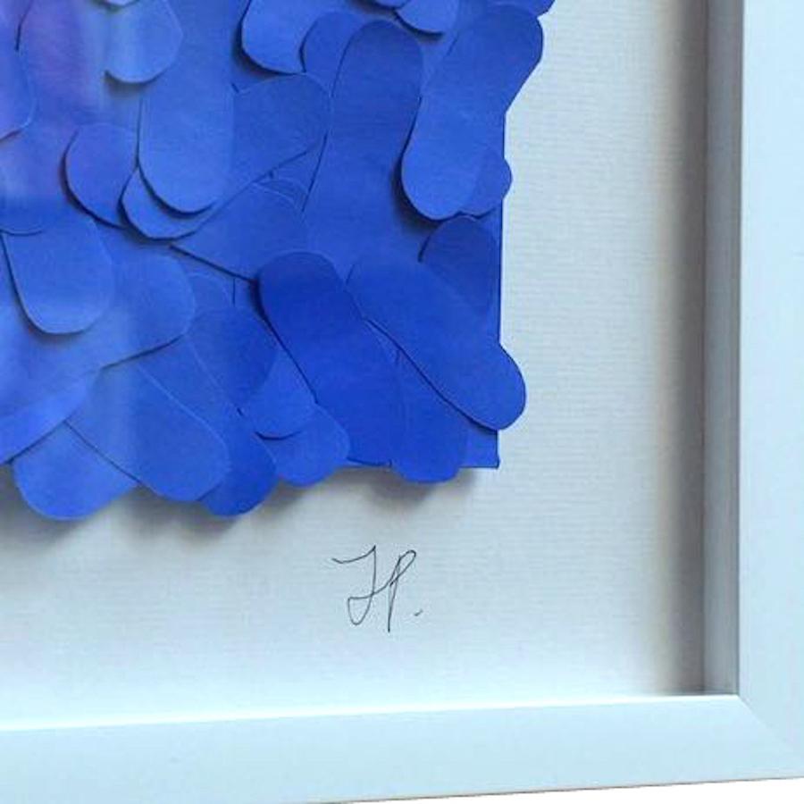 Cobalt Blue Paper Collage by Jazz Potter, England, Contemporary In New Condition In New York, NY