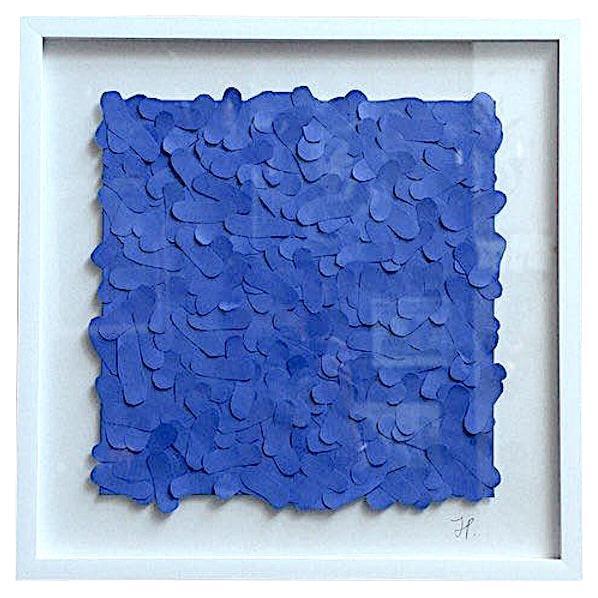 Cobalt Blue Paper Collage by Jazz Potter, England, Contemporary