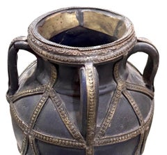 Cobalt Blue Pieced Four Handle Vase, Morocco, 19th Century