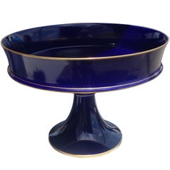 Cobalt Blue Porcelain Footed Bowl, France, 19th Century