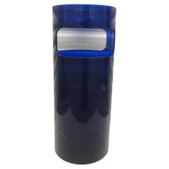 Cobalt Blue Round Kartell Umbrella Stand by Gino Colombini