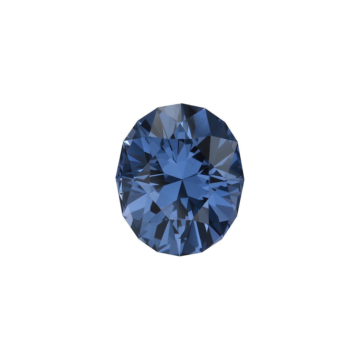 Contemporain Bague en spinelle bleu cobalt non sertie de 3,07 carats, pierre précieuse taille ovale de Tanzanie en vente