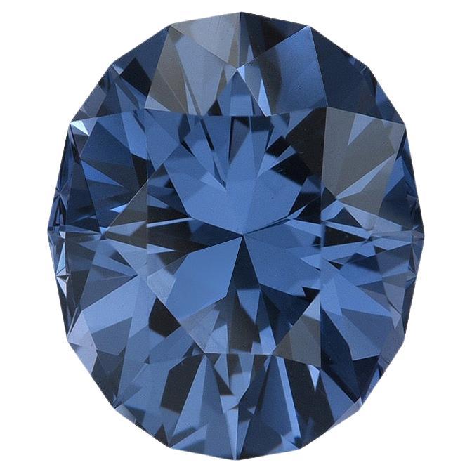 Bague en spinelle bleu cobalt non sertie de 3,07 carats, pierre précieuse taille ovale de Tanzanie