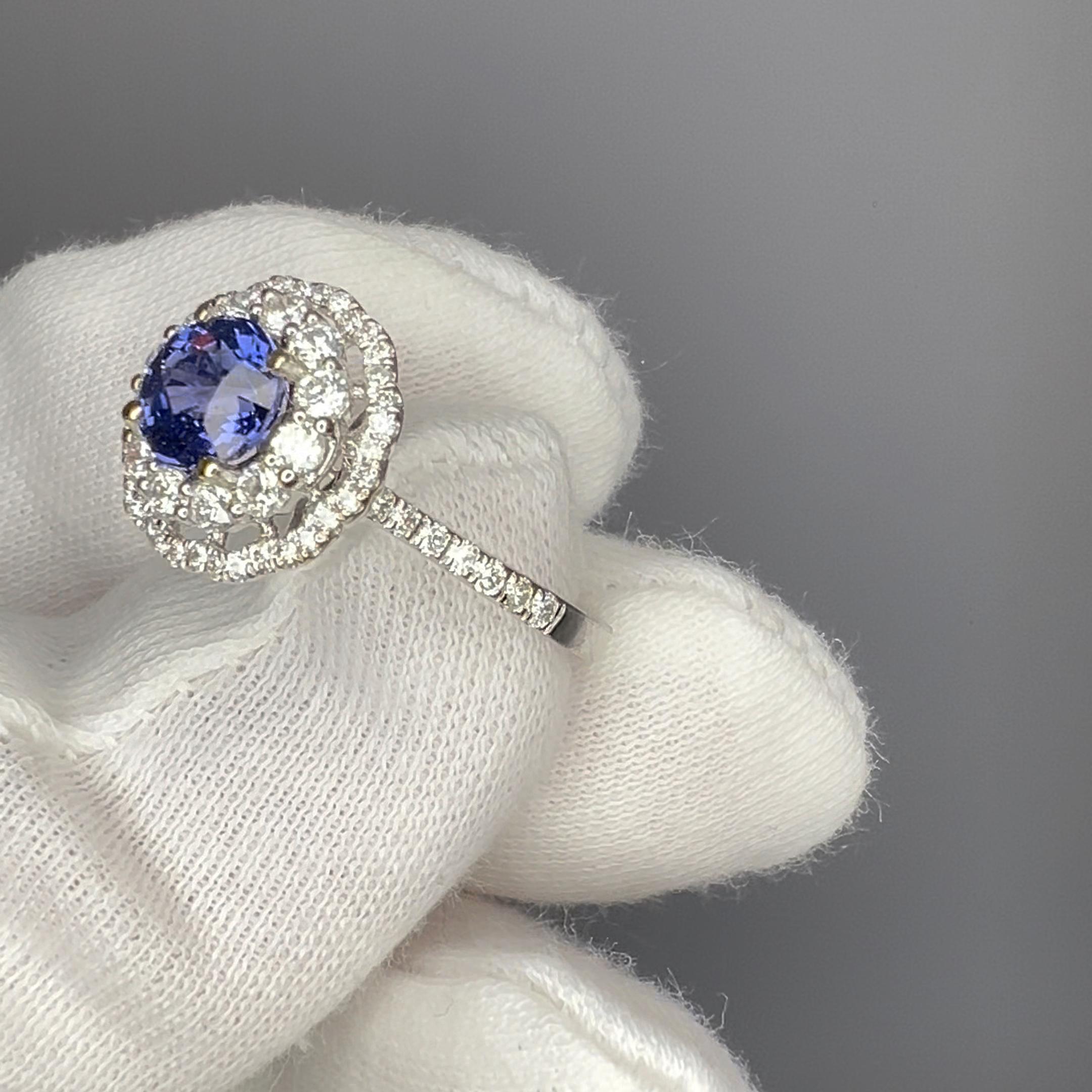 GIA Certified 1.02 Carat Cobalt Blue Spinel Ring In New Condition For Sale In Ben Lomond, CA