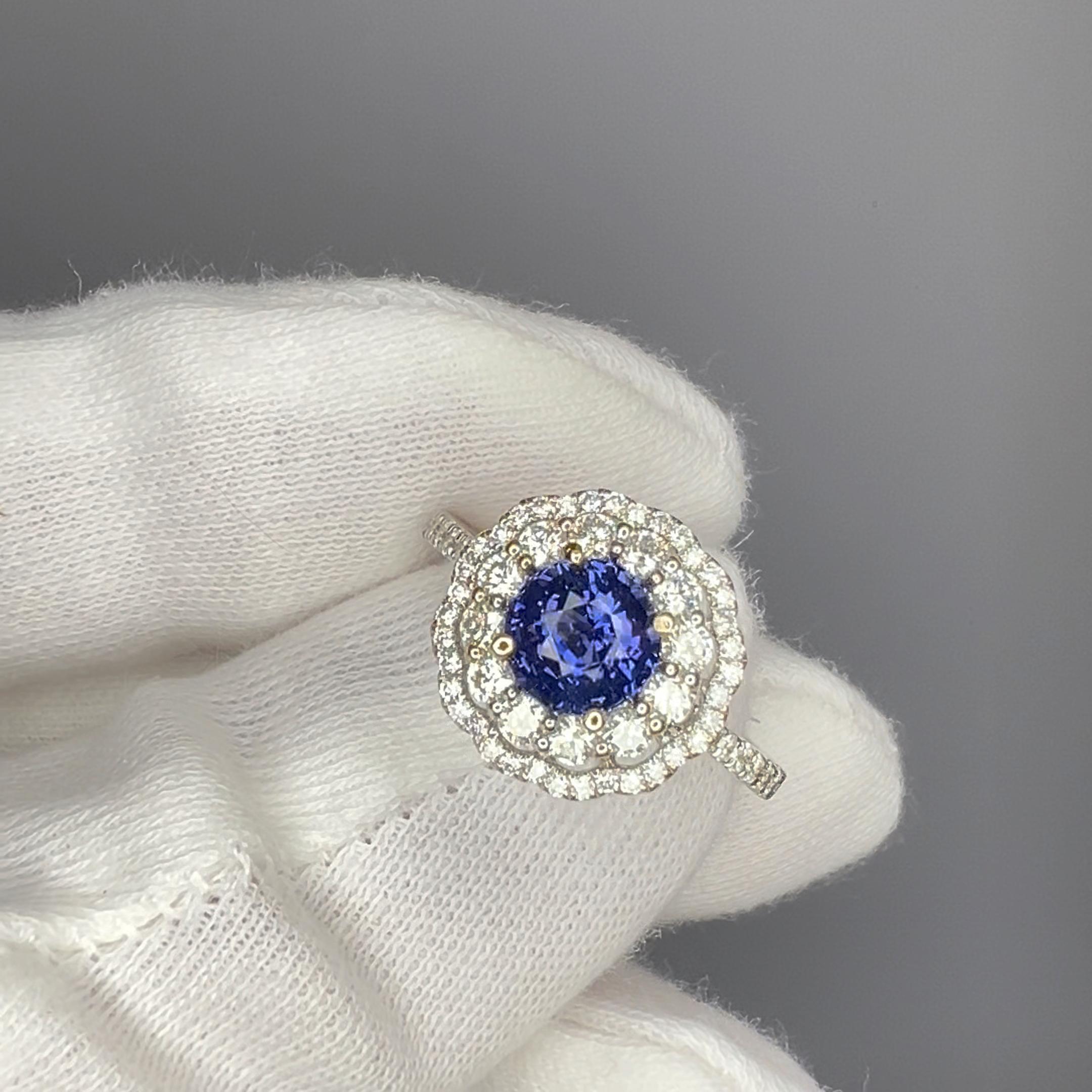 Men's GIA Certified 1.02 Carat Cobalt Blue Spinel Ring For Sale