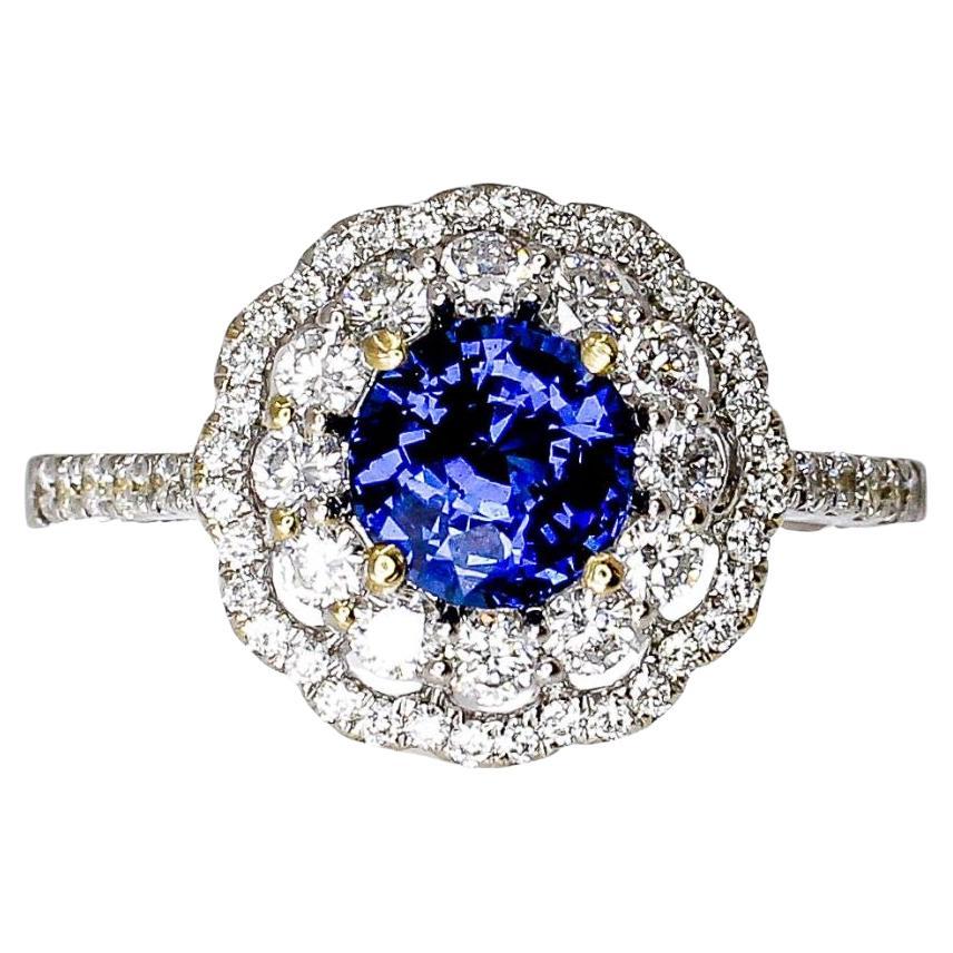 GIA Certified 1.02 Carat Cobalt Blue Spinel Ring For Sale 1