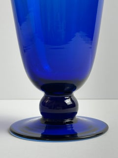 Cobalt Blue Trumpet Vase, Attributed to Empoli Glass, Italy, 1980s