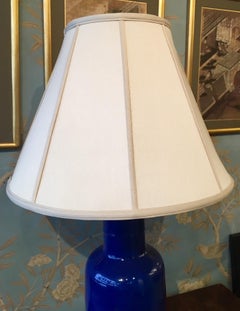 Cobalt Blue Vase Mounted as a Lamp