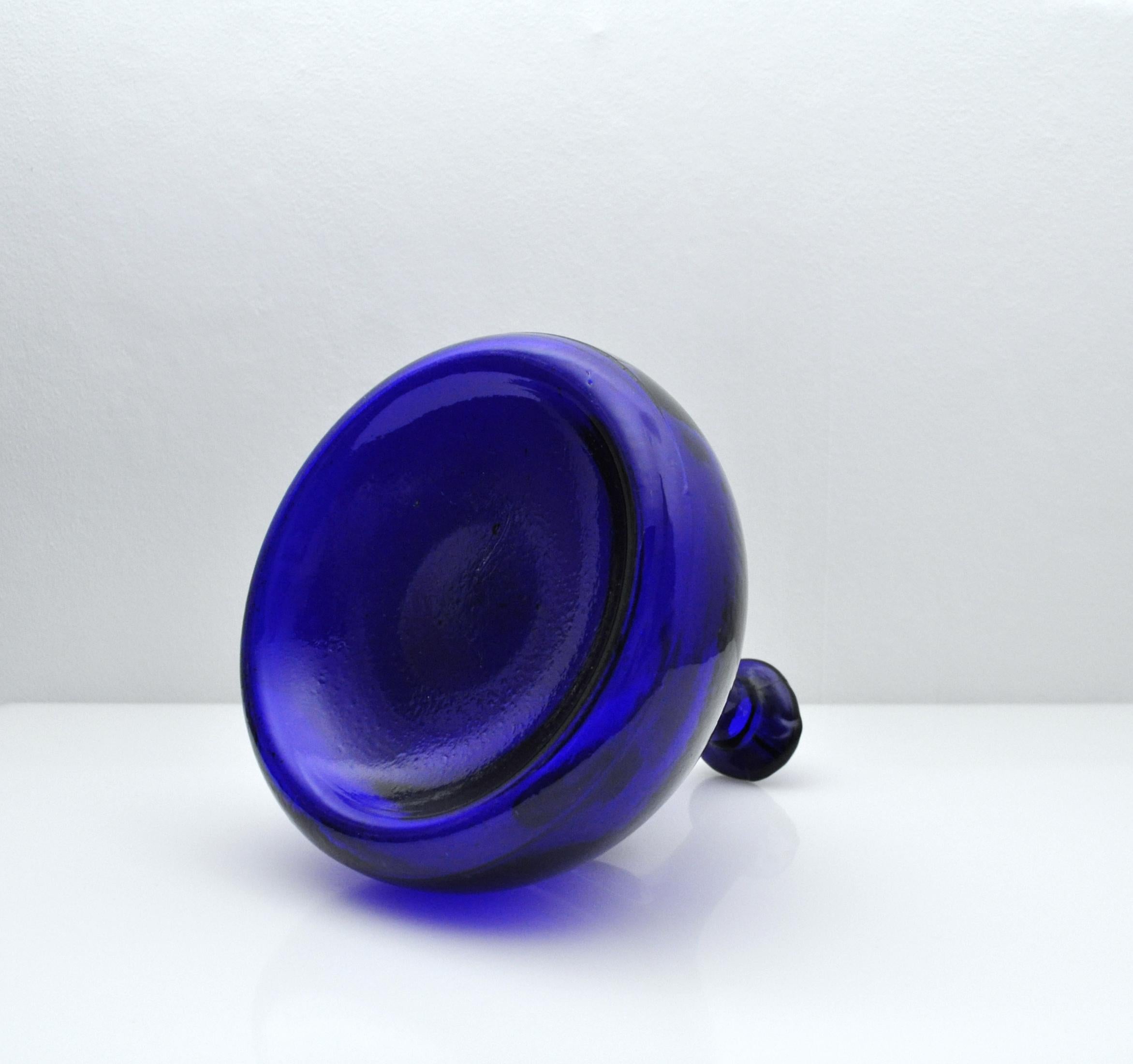 Danish Cobalt Blue Viking Decanter and Cups, Ole Winther, Holmegaard Glasværk, 1962 For Sale