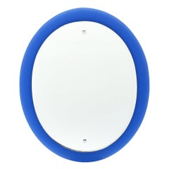 Cobalt Blue Vintage Glass Mirror