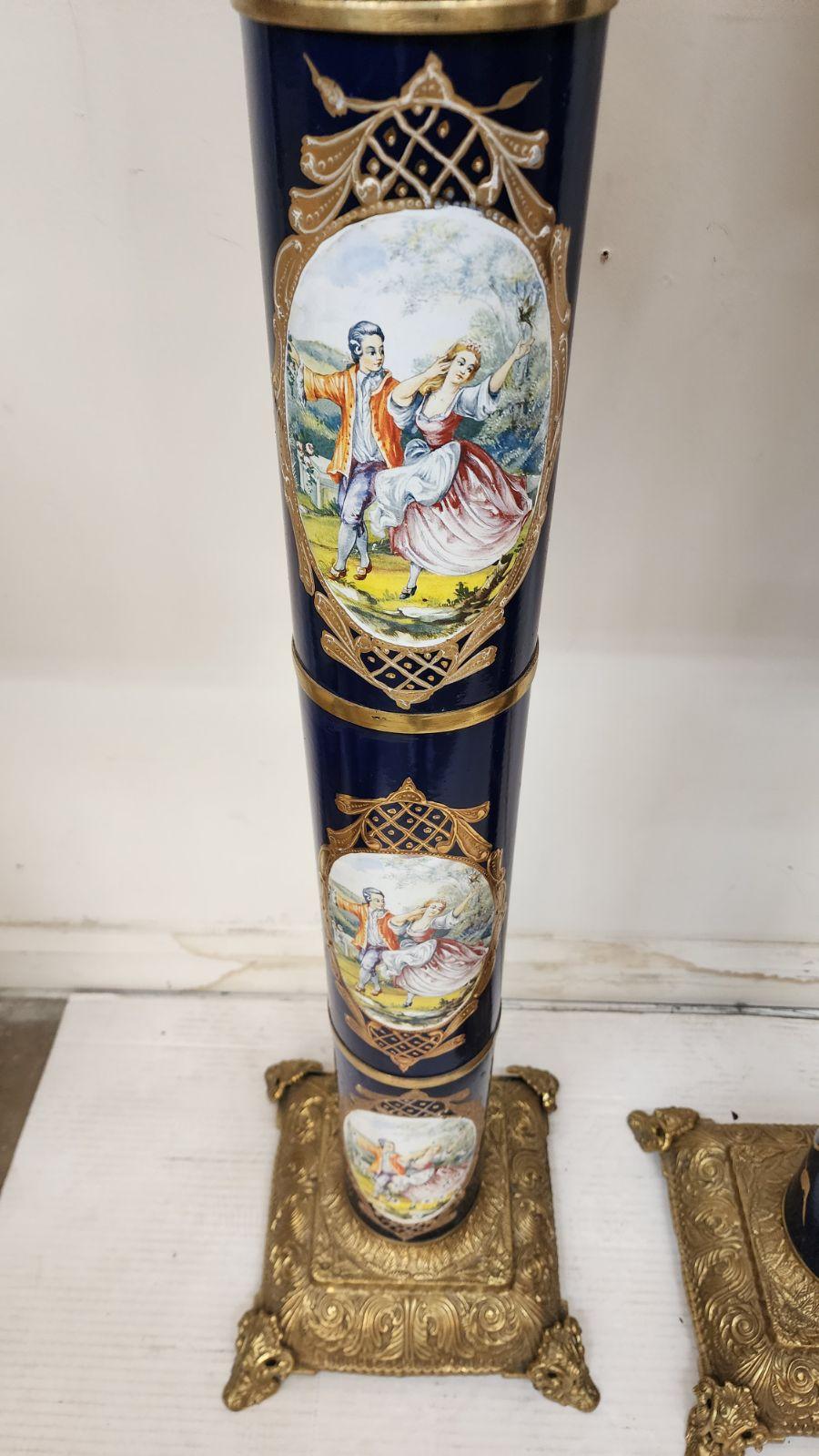Montierte Pedestale aus Kobaltbronze im Zustand „Gut“ im Angebot in Dallas, TX