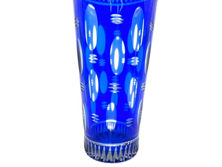 Cobalt Crystal Vase, Poland, 1960s For Sale at 1stDibs