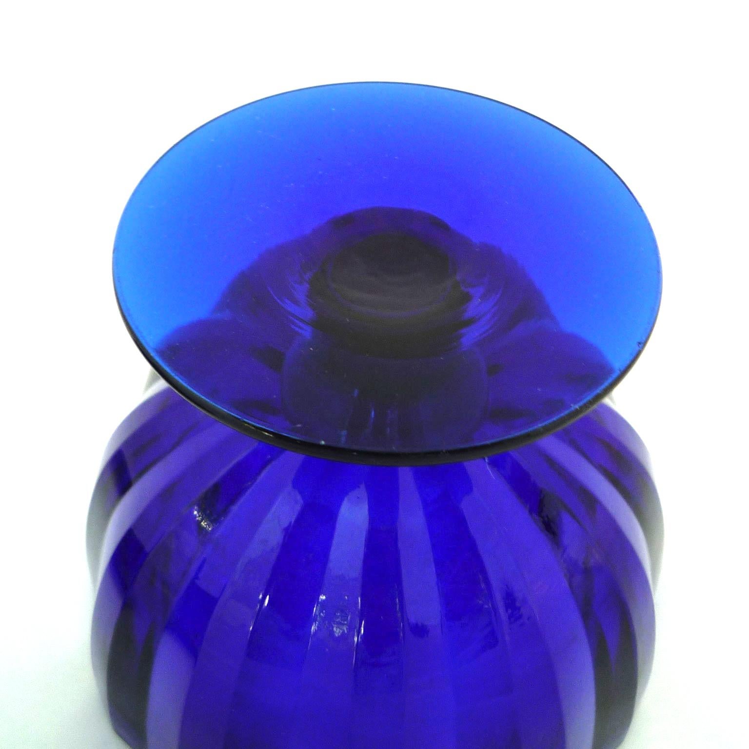 Cobalt Glass Bonbonnière, circa 1900 For Sale 2