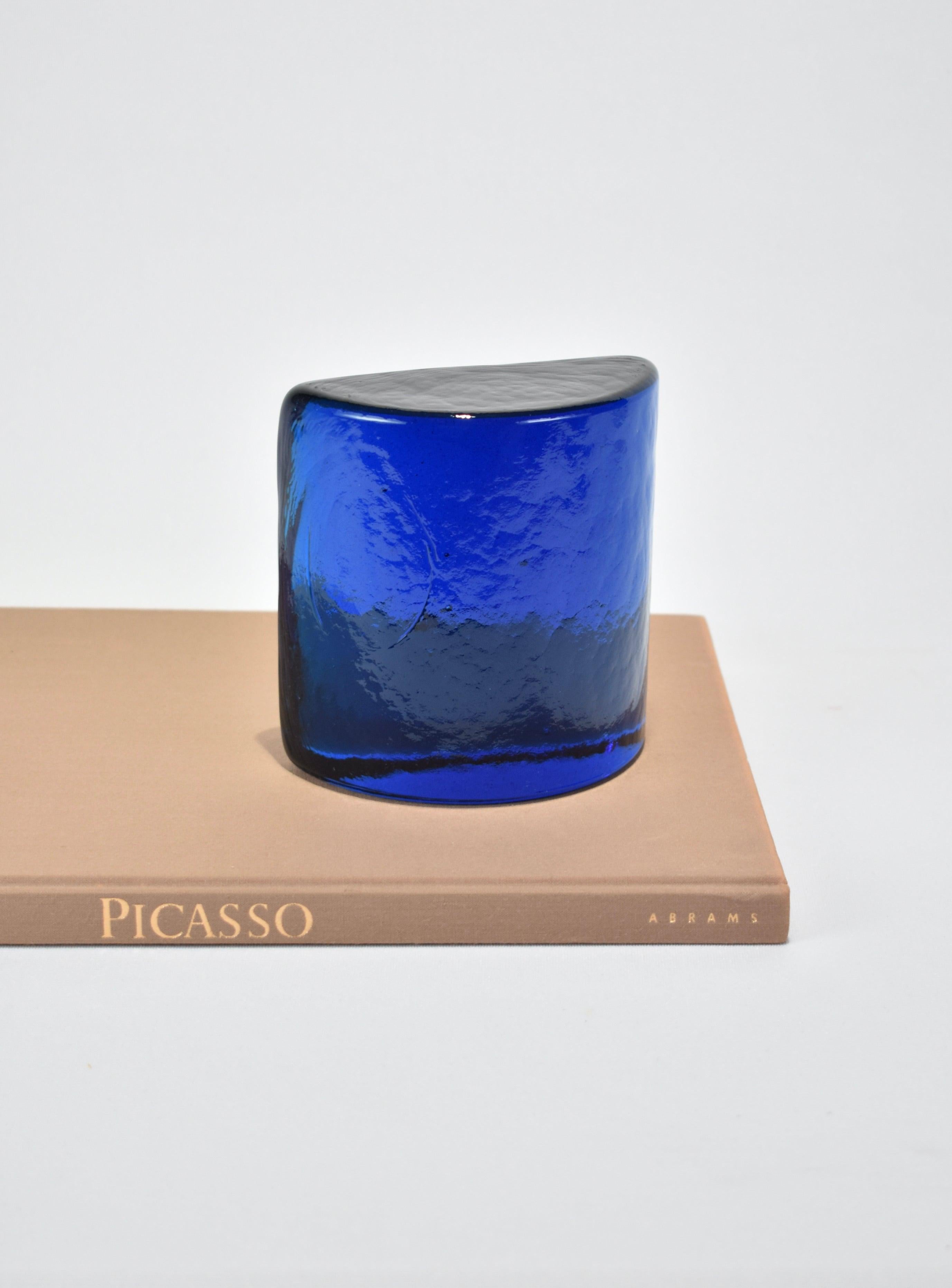 Hand-Crafted Cobalt Glass Bookends