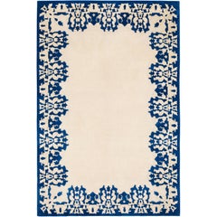 Cobalt Hand-Knotted 10x8 Rug in Wool and Silk by Rodarte