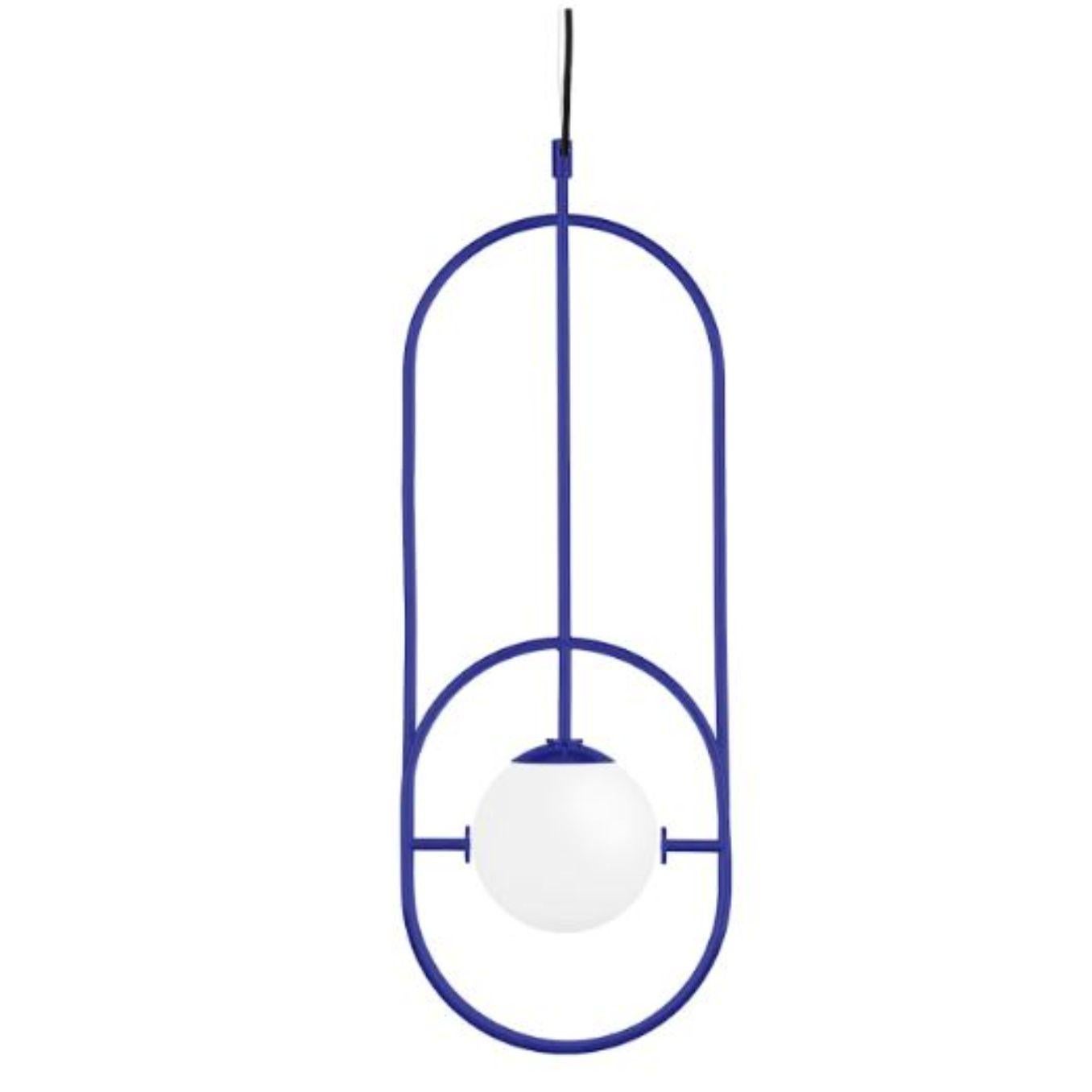 Cobalt Loop I Suspension lamp by Dooq
Dimensions: W 26.5 x D 15 x H 73 cm
Materials: lacquered metal, polished or brushed metal.
Also available in different colors and materials. 

Information:
230V/50Hz
1 x max. G9
4W LED

120V/60Hz
1 x max. G9
4W