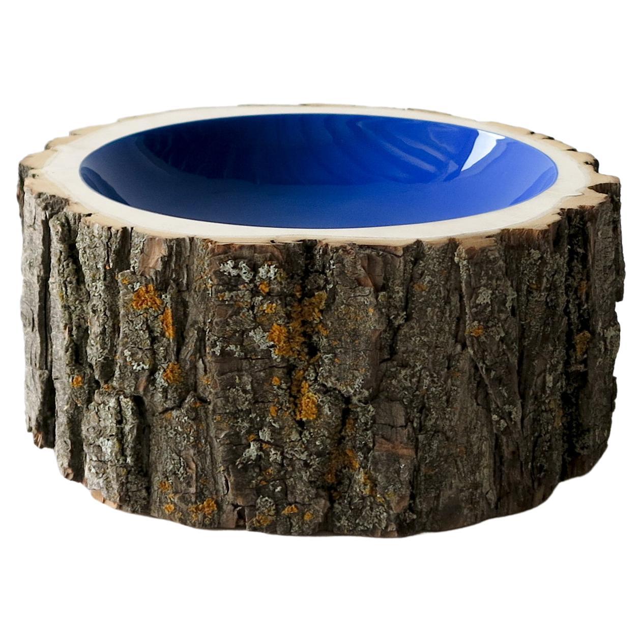 Cobalt Log Bowl by Loyal Loot Made to Order Hand Made from Reclaimed Wood
