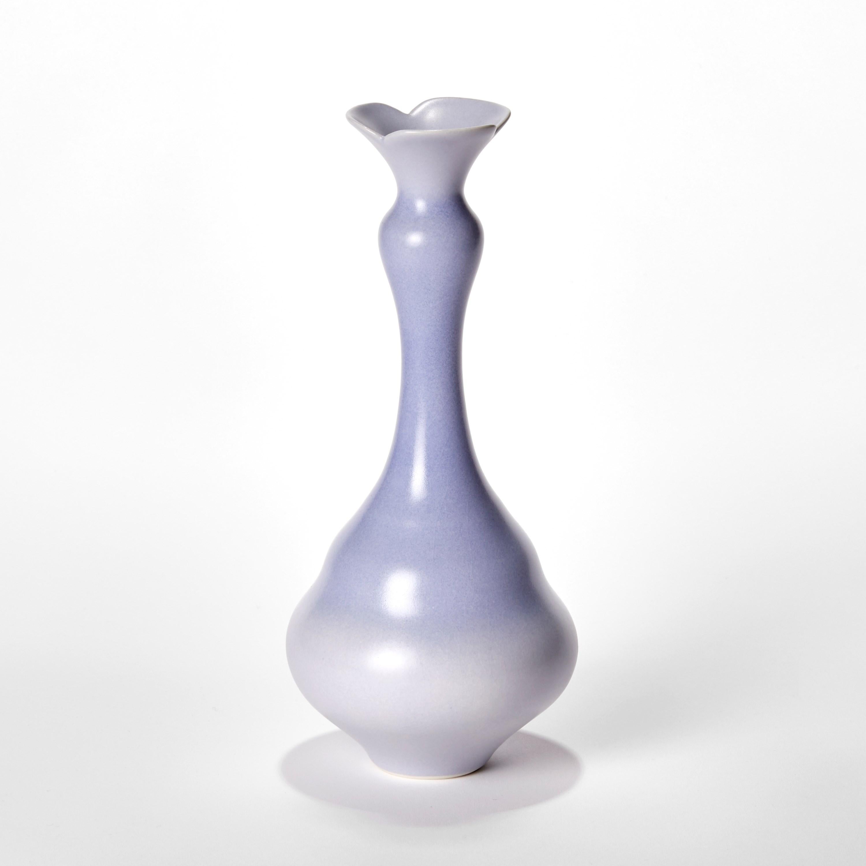 British Cobalt Trio, still life of three soft purple porcelain vases by Vivienne Foley For Sale