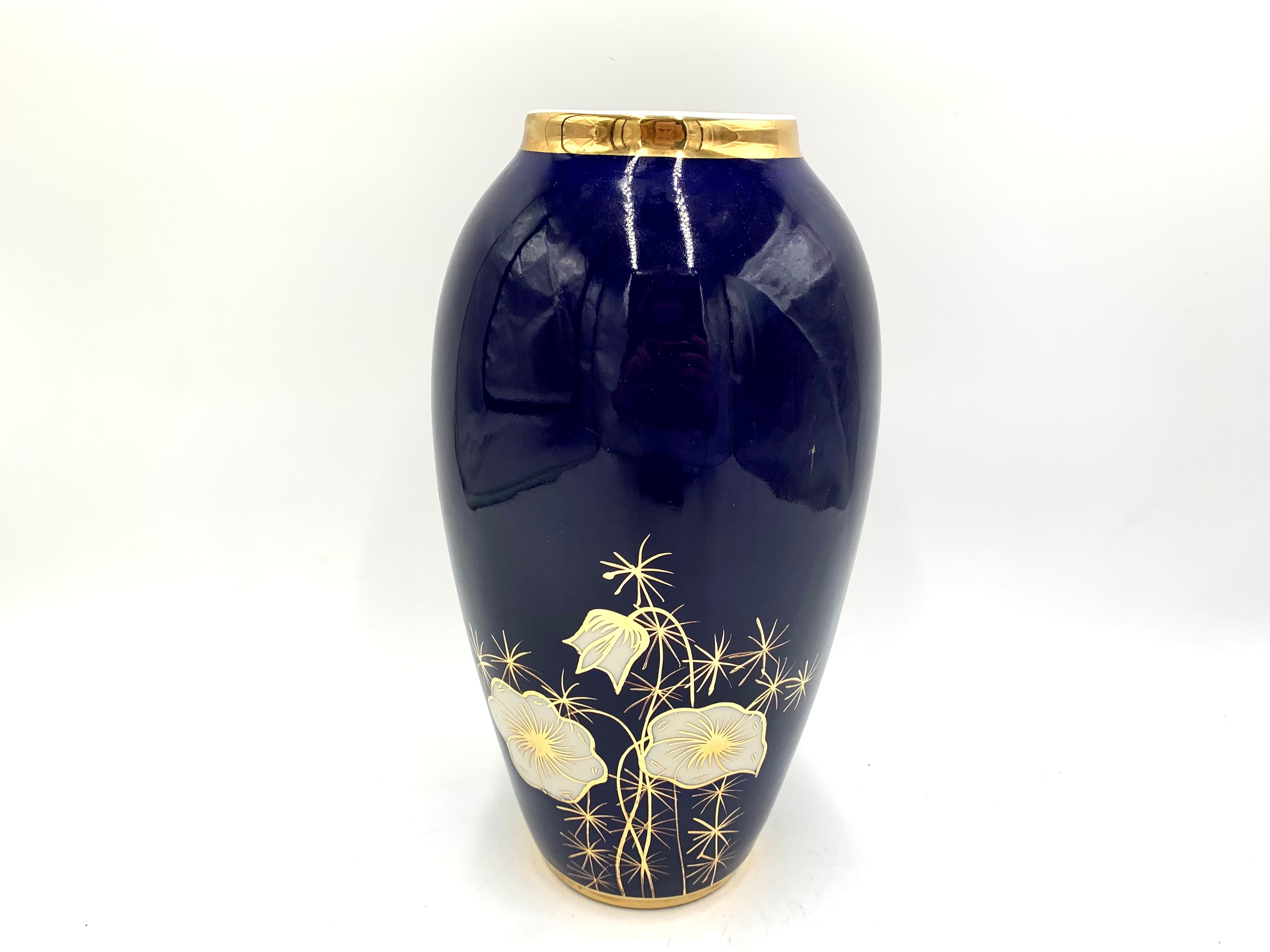 Other Cobalt Vase from Chodzież, Poland, 1960s