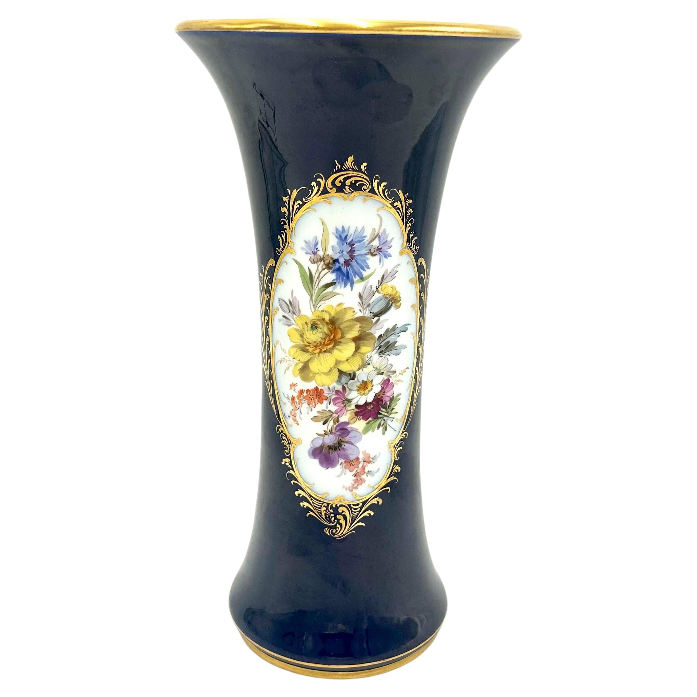 Cobalt Vase, Meissen, Germany, Mid-20th Century