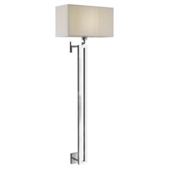 Cobalto Tall Chromed Wall Lamp with White Shade