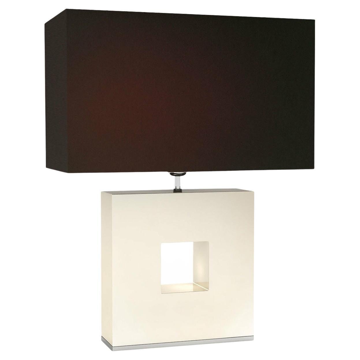 Cobalto White Table Lamp with Black Shade For Sale