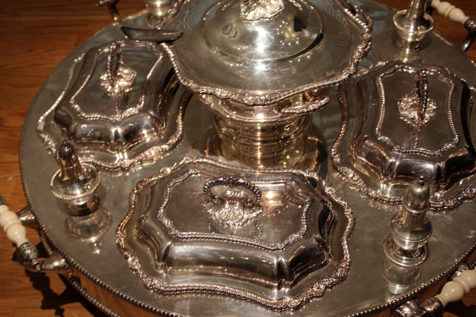 Victorian Cobb Sheffield England Silver Plated Serving Lazy Susan