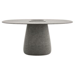 Mesa Cobble Cubo Stonew 160cm en Polietileno Reciclable Mezcla Gris